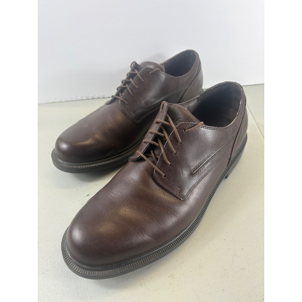 Dunham Mens 11D Burlington Waterproof Oxford Brown Leather Dress Shoes MCT410SB